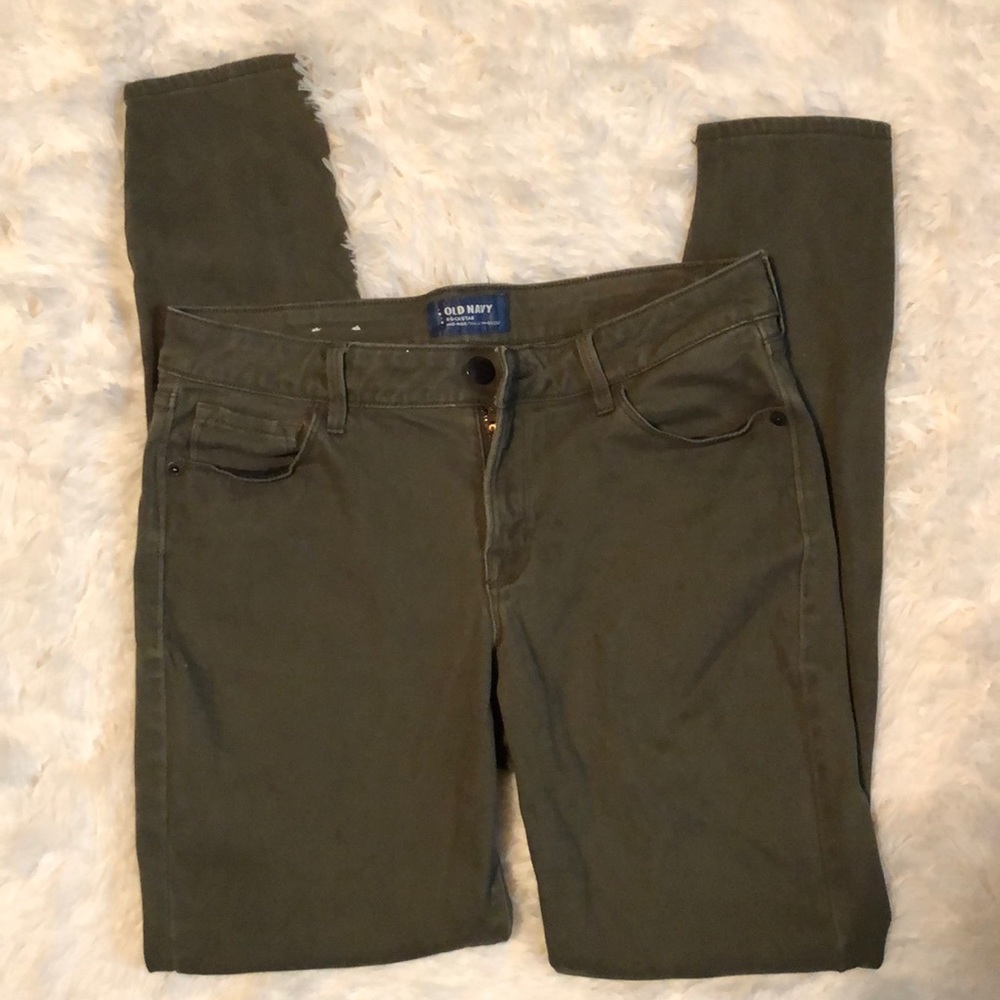 Old Navy Rockstar Mid-Rise Olive Green Pants